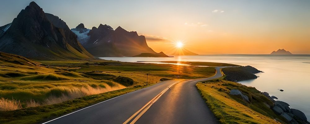 sunset in the mountains